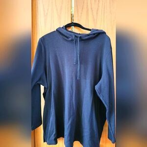 Black plus size waffle material hoodie